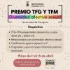 Logotipo decorativo con el texto TFG y TFM Diversidad afectivo sexual sobre una banda con los colores de la bandera LGTB