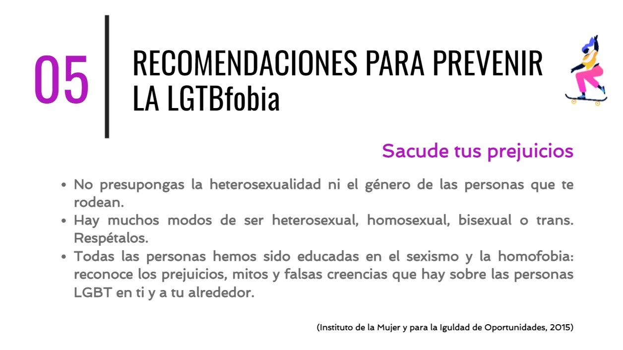  05 Recomendaciones para Prevenir la LGTBfobia